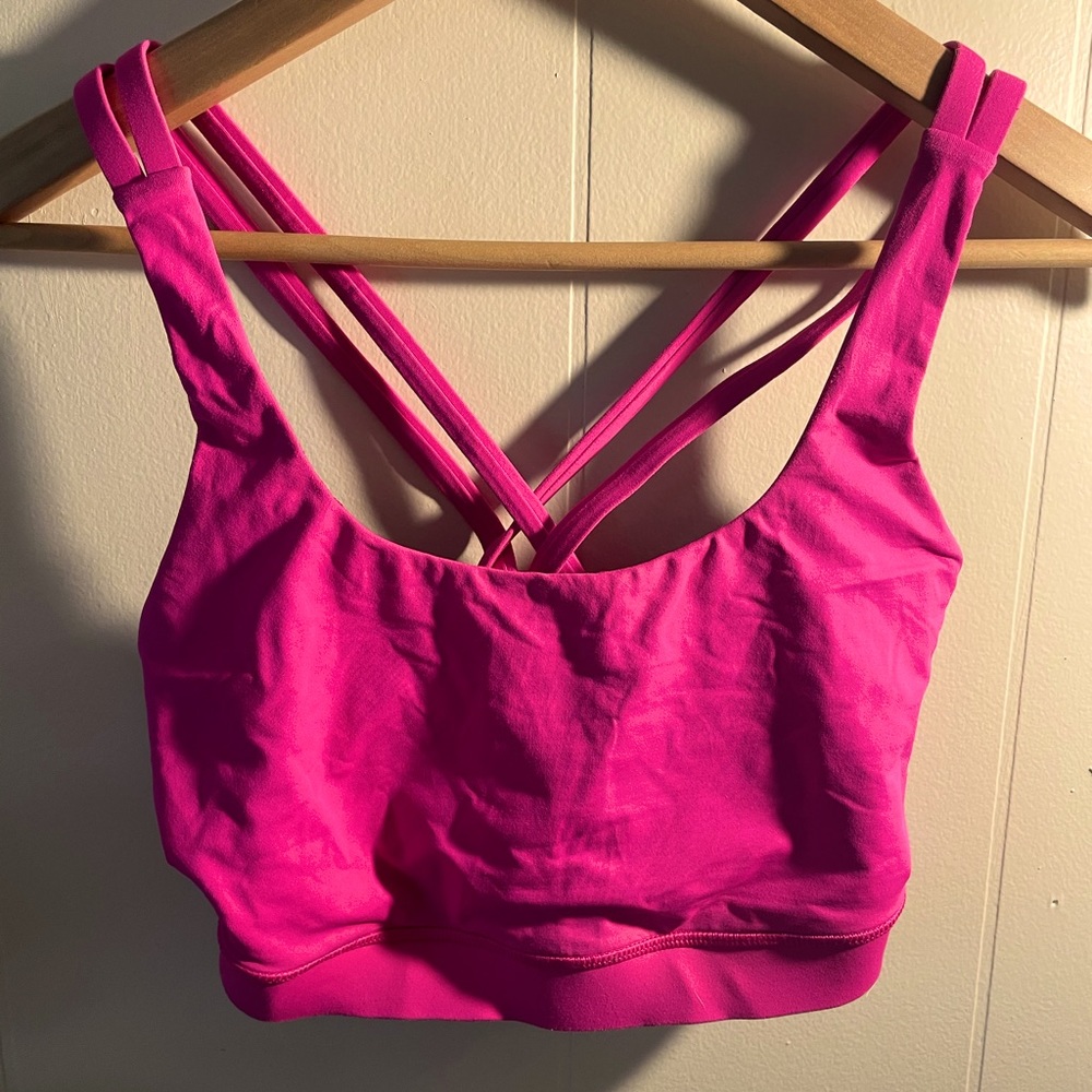 Size 8 Lululemon Energy Bra—Pink